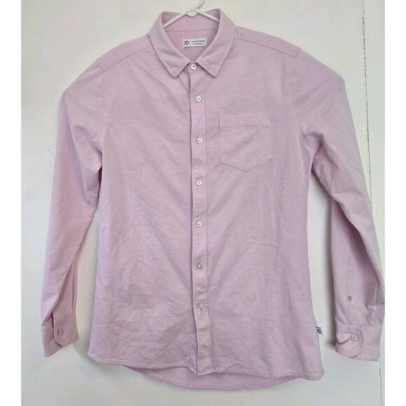 7 Diamonds Shirt Mens Small Pink 4 Way Stretch Oxford Long Sleeve Button Up - Picture 1 of 7